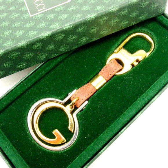 Gucci key ring Key holder G logos Silver Gold Woman Authentic Used Y1467 - Picture 1 of 4